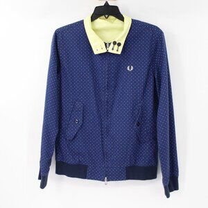 Fred Perry Reversible Jacket Mens Japan Medium polka dot neon green full zip